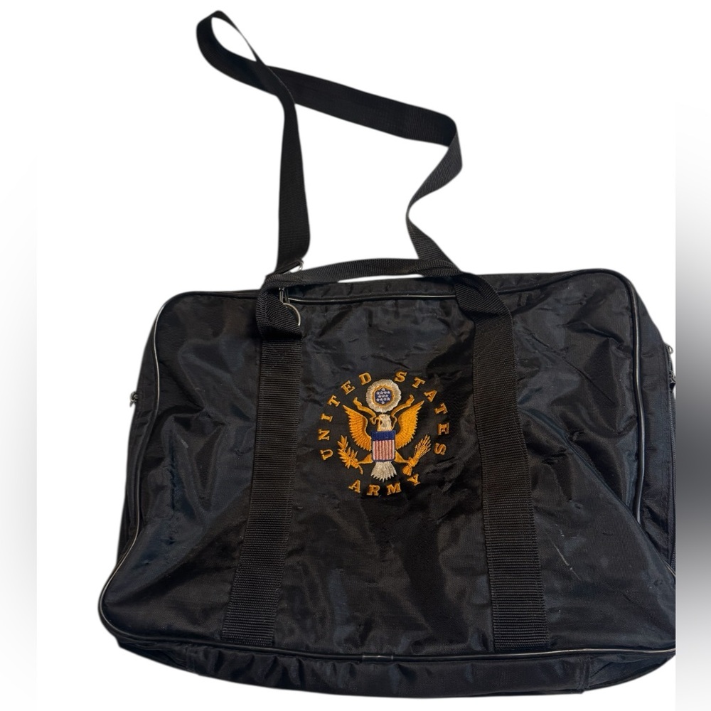 Vintage Embroidered United States Army Black Laptop Attache Bag
